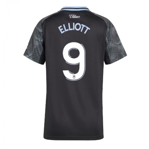 Aston Villa Harvey Elliott #9 Bortatröja Kvinnor 2025-26 Kortärmad Aston Villa Harvey Elliott #9 Bortatröja Kvinnor 2025-26 Kortärmad